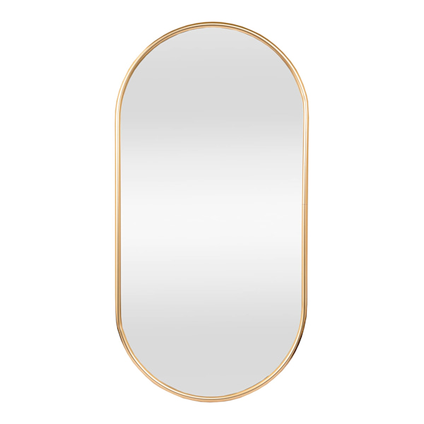 Väggspegel, oval ram för sovrum badrum entré vardagsrum 40 x 60 cm (guld)