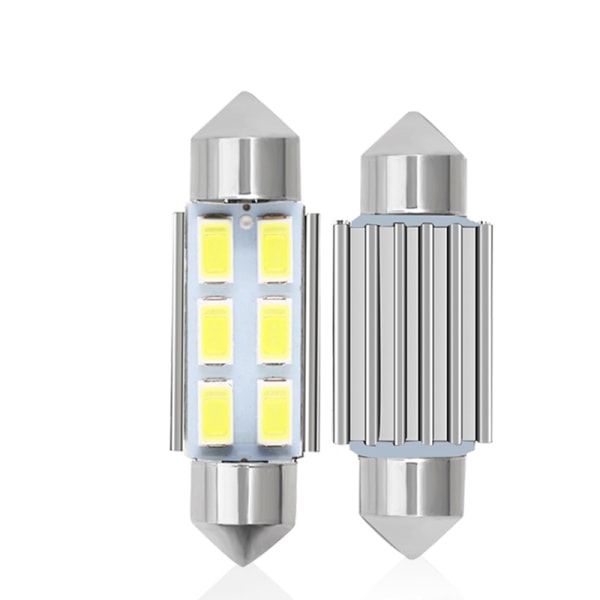 4 st C5w led 36mm 5630 SMD 6 LED-lampa Kupol Festoon C5w Led DC 12V Vit Bil