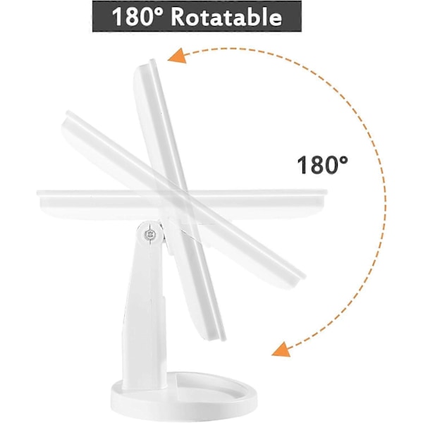 Belyst Spegel, 10x Förstorande LED Smink Spegel, LED Spegel, USB och Batteri Laddning, 180 Smink Spegel, Belyst Förstorande