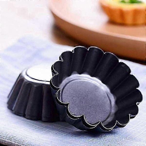6,5 cm Mini Tartlettformar, 12-pack Kolstål Tartform för Desserter
