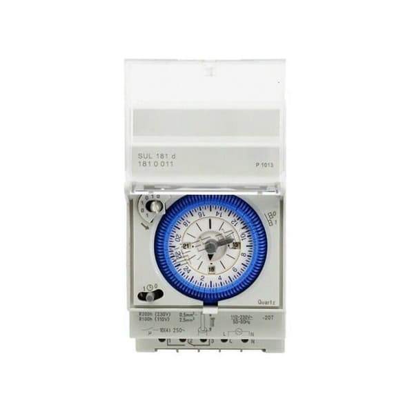 Analog timer med synkronmotor og daglig programtimer 12VACDC YYV