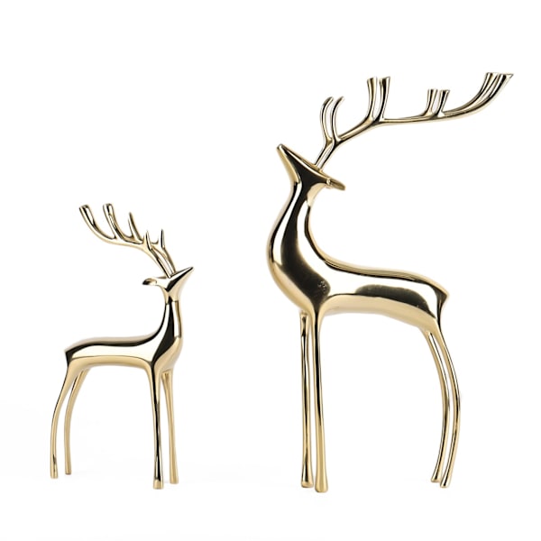Krystalbold Rådyr Figur Statuer Deluxe Kobber Tung Rådyr i Stuen Kontor Bogreol Bord Dekoration Hjortskulptur