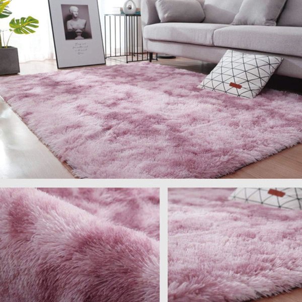Shaggy soveværelse tæppe, tæppe til stue stor gulvmåtte til entre, blødt fluffy shag tæppe fluffy indendørs tæppe (120 * 160 cm) Pink 120*160CM
