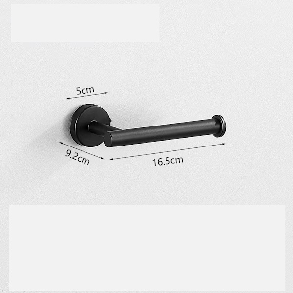 Toiletpapirholder Håndklæde Ring, Vægmonteret Toiletpapirholder, 2 Stykker Klassisk Rustfrit Stål Badeværelsestilbehør, Mat Sort