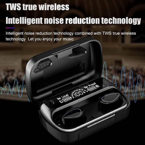 Trådlösa Hörlurar, Trådlösa Hörlurar, HiFi Stereo Djup Bas, Bluetooth 5.3 Touch Control Brusreducerande Hörlurar, Mini Öronproppar Mic In-Ear Headset