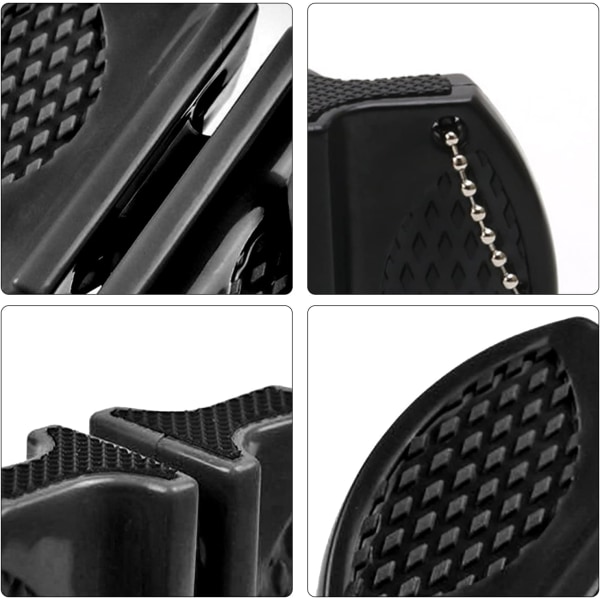 Kannettava miniveitsen teroitin – kaksipuolinen teroitustyökalu kotiin, retkeilyyn, matkustamiseen ja grillaukseen (musta) Black
