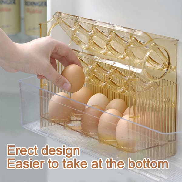 Kjøleskap Side Dør Egg Oppbevaringsboks - Flippdesign, 12-Egg Kapasitet
