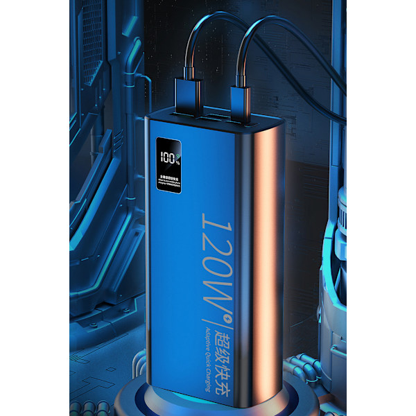 80000mAh Powerbank, 120W + PD20W, Snabbladdning Typ C x 1, USB x 4