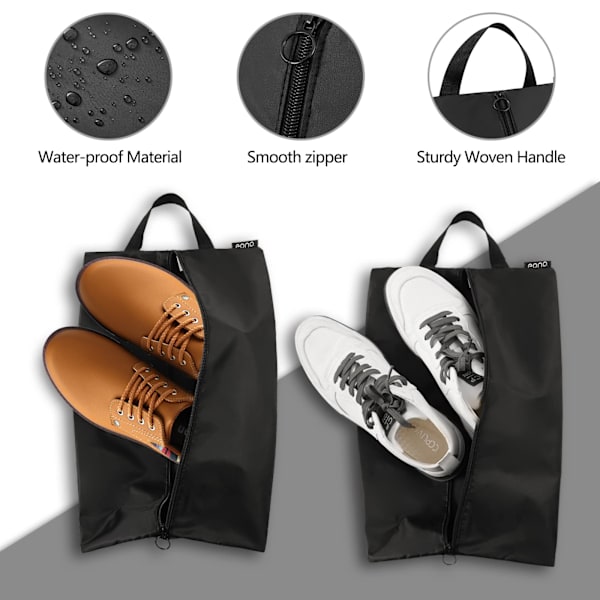 Skobag for reiseskoffert, skobag, skobag, ferieskobag - sett med 2 (1 standardstørrelse + 1 X-stor størrelse)