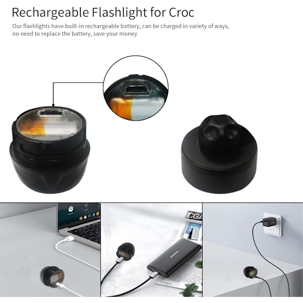 2 kpl LED-valoja Crocseihin, vedenpitävät handsfree-taskulamput lapsille ja aikuisille, hauskat kenkävalot leirintään, koiranulkoilutukseen, punaiset