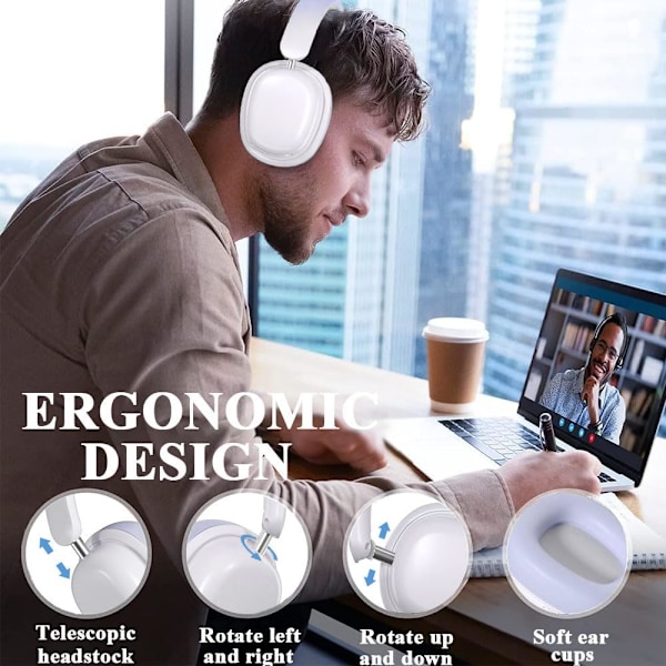 Bluetooth Langattomat Kuulokkeet Panta Melua Vaimentavat Kuulokkeet Langalliset Kuulokkeet Mikrofonilla Taitettavat Korvan Yli Kuulokkeet Melu (Sininen)