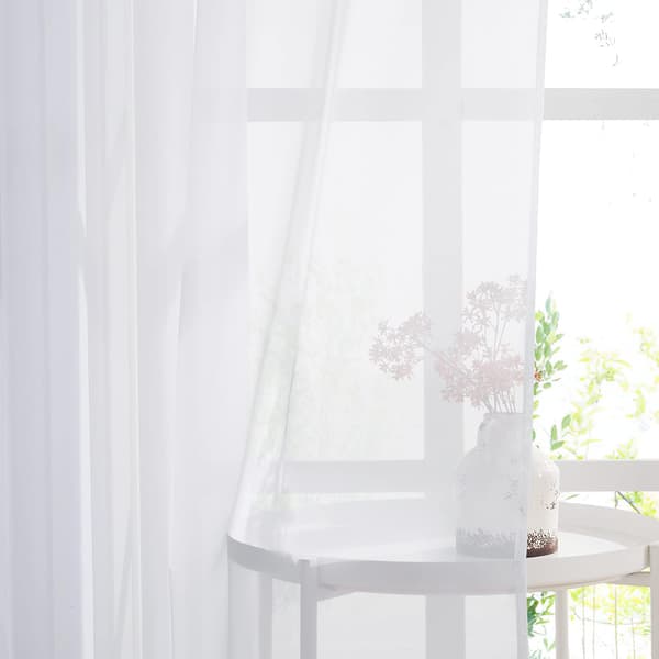 Hvide Voile Gardiner, L 200 x H 250 cm, Hvide
