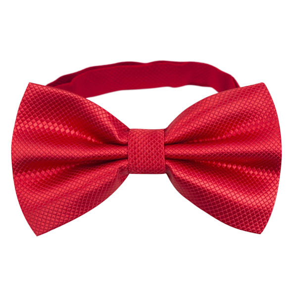 Herr Solid Färg Fluga Polyester Förknuten Bröllop Fluga Red