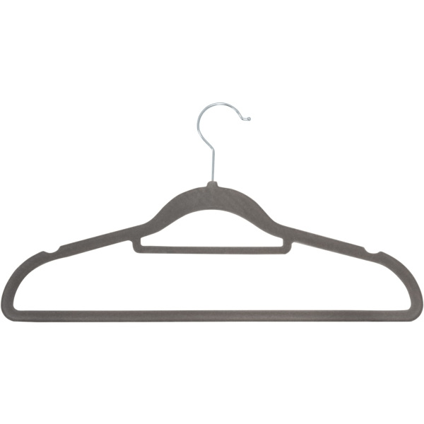 20 kappaleen samettiset vaateripustimet light gray