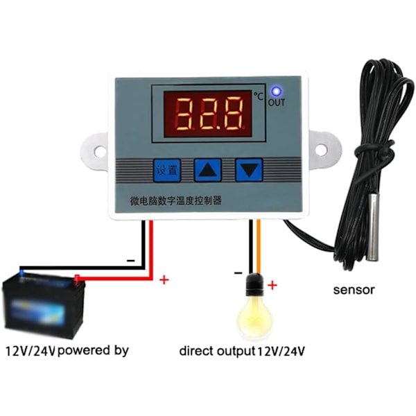 XH-W3002 110V-220V -50~110℃ Digitalt display temperaturstyringsswitch  Akvarium Inkubator Temperaturregulator med 1 meter vandtæt sonde