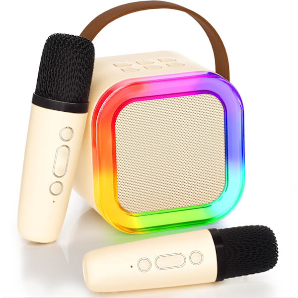 Karaokegaver til jenter i alderen 4, 5, 6, 7, 8, 9, 10, 12+ år, bursdagsfest, leker til barn 4-12 år, jul, beige