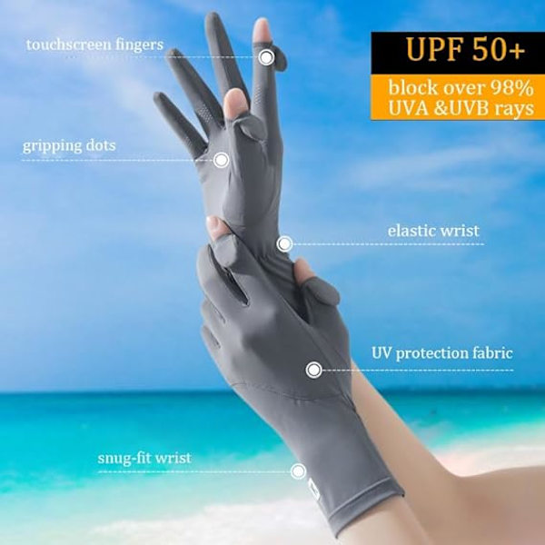 UPF 50+ Tunna solskydd UV-skyddshandskar för kvinnor, rosa