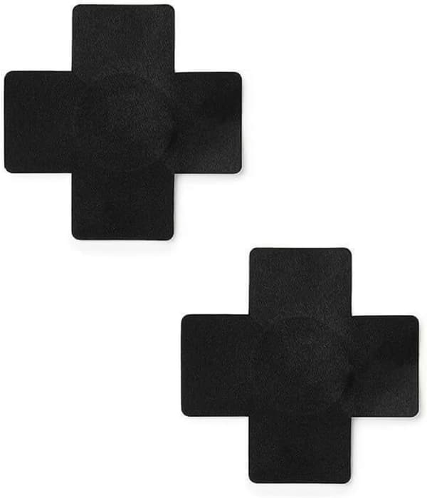 Svarta korsformade bröstvårtsskydd (3 par)