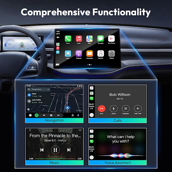 Langaton CarPlay -sovitin, 2024 Uusi langaton Bluetooth CarPlay -dongle Plug & Play -sovitin, Apple iPhone iOS 10+, Android 11+