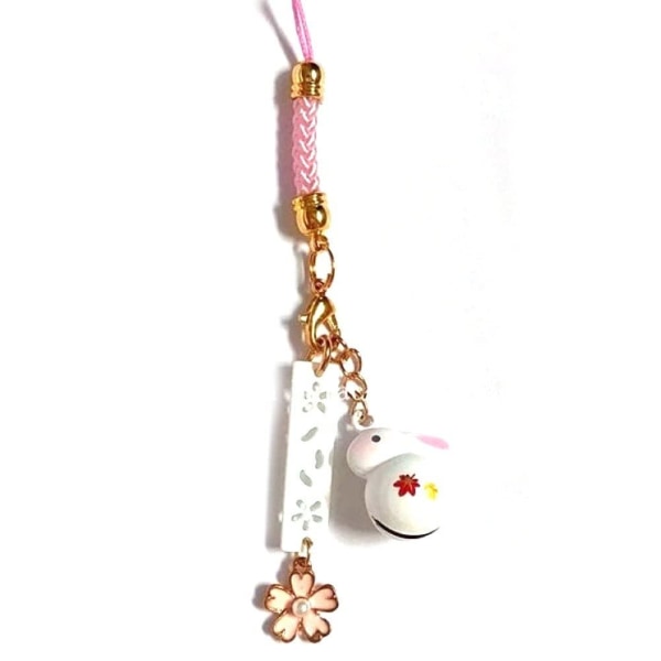 Telefon Charm Söt kanin Cherry Blossom Mobiltelefon Armband Charm Telefon Lanyard Charm hänge för nyckelring handväska dekoration