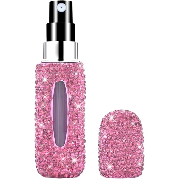 Parfumeforstøver,Rejseparfumeflaske,Rejseparfumeforstøver, genopfyldelig, Diamantparfumeflaske 5ml (Pink) Pink