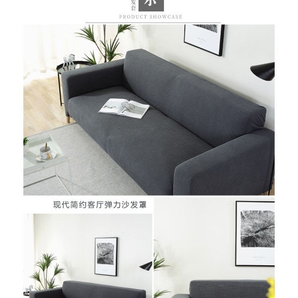Piece Rhombus Soffa Överdrag Stretch Tyg Soffa Överdrag Möbler Skydd för Soffa 3-Sits Soffa Skyddande Överdrag för Vardagsrum Polyester Hållbar grey