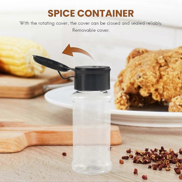 20 st/set 100 ml Salt- och pepparströare Svarta Kryddburkar Pepparströare Grillkrydda Kök