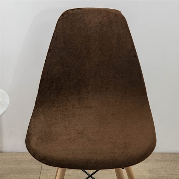 Stolsöverdrag, enfärgat matstolsöverdrag, stolsöverdrag utan armstöd (brunt, 4 stycken) Brown