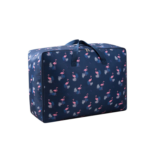 Opbevaringstaske til sengetøj, sammenfoldelig tøjopbevaring, rejsetaske til bevægelse, hjemmearrangør til dyner, puder, tæpper (mørkeblå) Navy Blue L