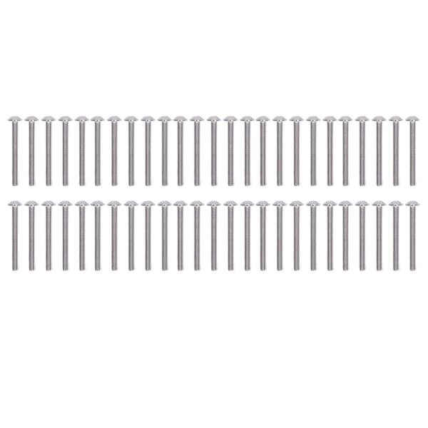 Flensbolter Flens Knapphodeskruer Sett, 50 stk A2-70 Rustfritt Stål Socket Caps Bolter M3x30mm