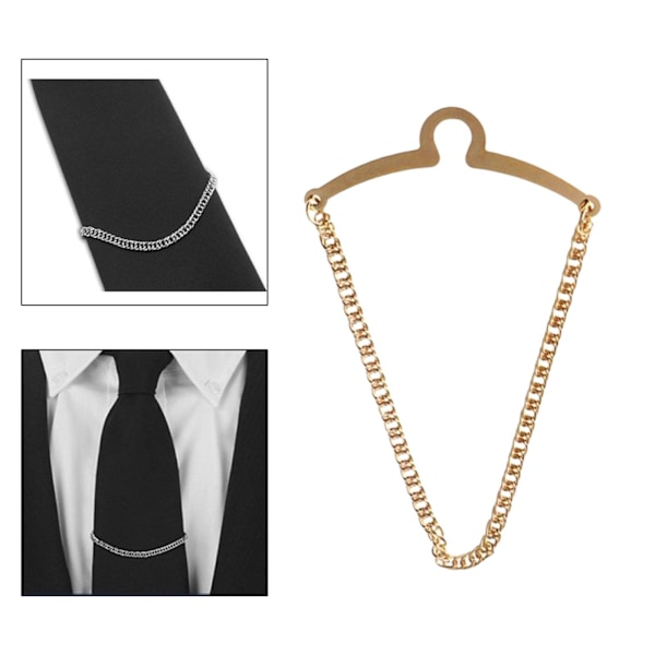 Slips Man Chain Herringbone Klassisk Mode Brosch Slipsklämma, för Affärer, Bröllop, Skjorta Smycken Guldplätering Present