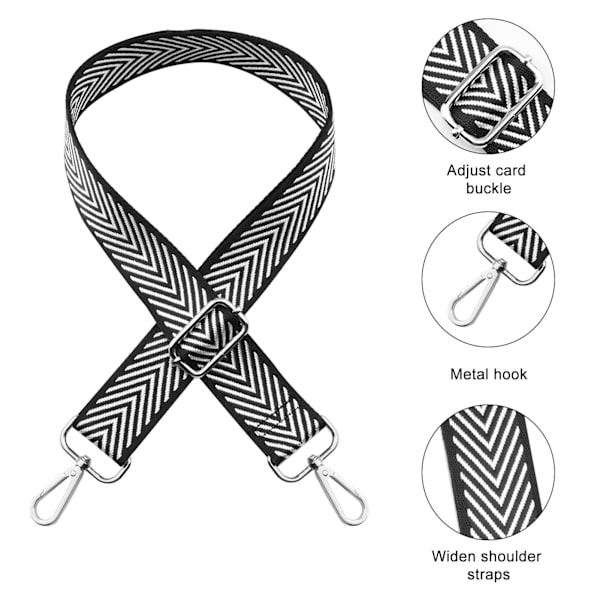 Bred axelrem, justerbar ersättningsbälte gitarr stil crossbody handväska väska rem 2