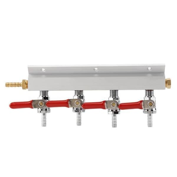 4-veis øl CO2-splitter - - - Laget av aluminium, messing og rustfritt stål CO2-HÅNDTERING