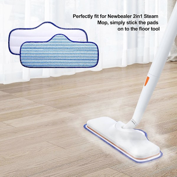 8 st Ersättnings Mikrofiberduk Pad Överdrag för H2O Ångmopp S3111 (Vit)