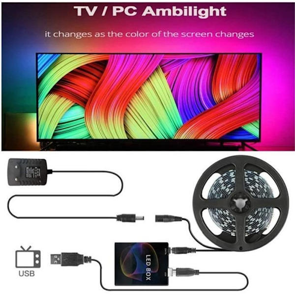 Ambilight LED Strip Lys Kabel Lys Baggrundsbelysning PC TV 30LED'er/M 4M