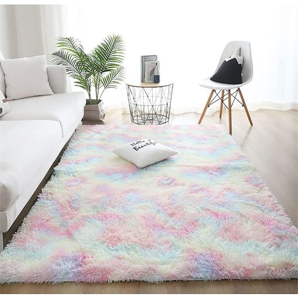 Djup luggmatta, modern, fluffig, mjuk, sovrum, hall, löpare, utomhusmatta, lång lugg pälsmatta, fuskpäls, lurvig, enfärgad sängmatta 100*200cm