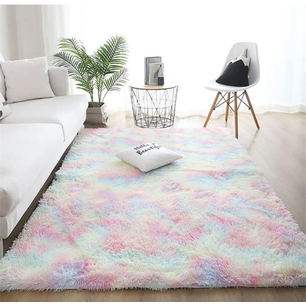 Dyb bunke tæppe, moderne, fluffy, blødt, soveværelse, gang, løber, udendørs tæppe, lang bunke pelse tæppe, imiteret pels, shaggy, almindelig sengetæppe 100*200cm