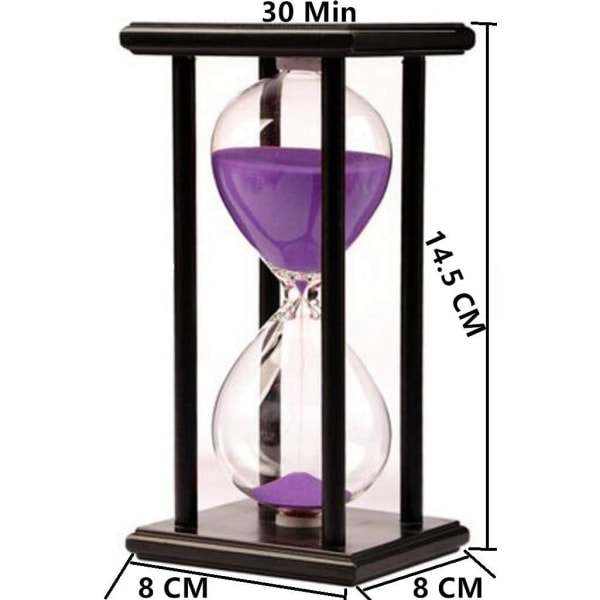 30 minuters timglas klocka 30 min hem dekoration timglas timer kontor prydnad timglas träram timglas timer sandglas kökstimer lila 30 Minute