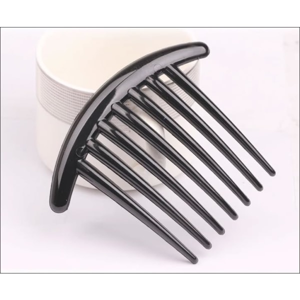 Hårkam Pakke med 2 Plastik Side Hår Twist Kam Fransk Twist Kam Hårklemmer med Tænder til Fint Hår Tilbehør til Kvinder Piger, Sort