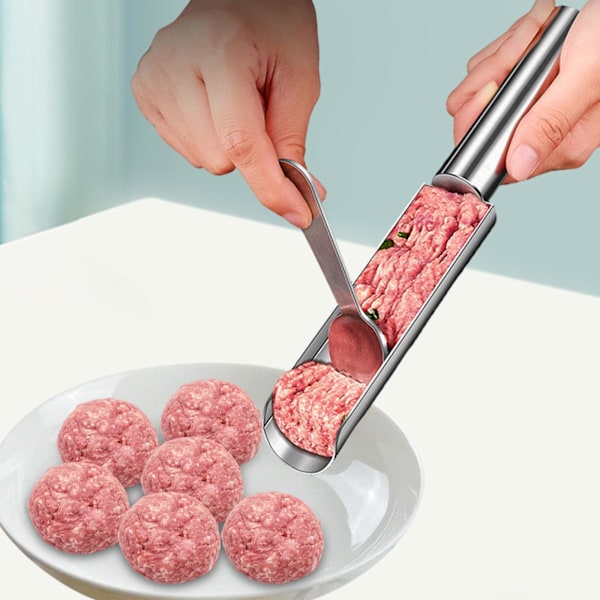 Kødboller Maker Multifunktion Komfortabelt Greb DIY Kødboller Fremstilling Værktøjer Kødboller Dispenser til Camping Oksekød Kødboller Madlavning, Enkelt Rør