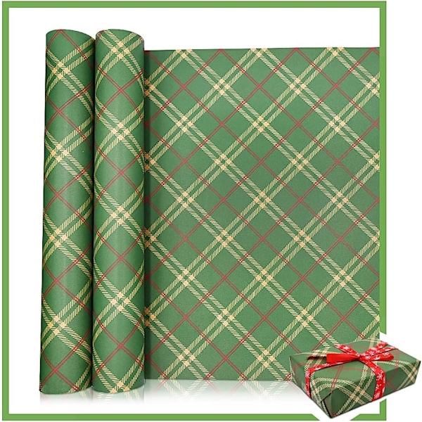 Rullpaket Presentpapper, 50CM x 70CM Stor Rulle Julpapper Återvinningsbart Kraftpapper för Julinslagning Fest, Kvadrat