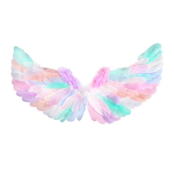 Girls Angel Wings, 60 cm x 35 cm Fairy Wings lapsille Tytöille, värikkäät Feather Wings Halloween Cosplay -syntymäpäivän jouluaiheisiin