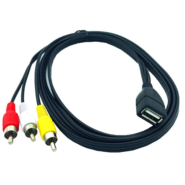 1 st 5 fot/1,5 m USB 2.0 hona till 3 RCA hane Video A/V Praktisk för videokameraadapter Lämplig för AV-utrustning