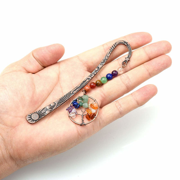 Metal Bogmærke Chakra Healing Krystaller Livets Træ Bogmærker til Kvinder Studerende Lærer Graduering Gave til Jul