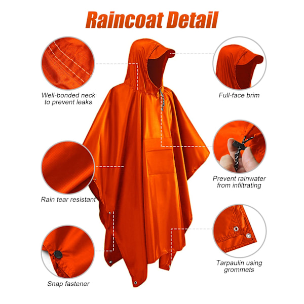Vattentät Poncho Vuxen, Återanvändbar Regnponcho Vuxen Vattentät Poncho Vattentät Vuxen Lätt Vattentät Regnrock Red