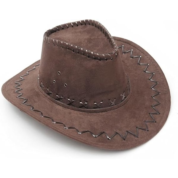 Cowboyhatt med snöre Western cowboyhatt Finklänning Äkta Gunslinger-hatt Mocka Cowboyhatt för män kvinnor