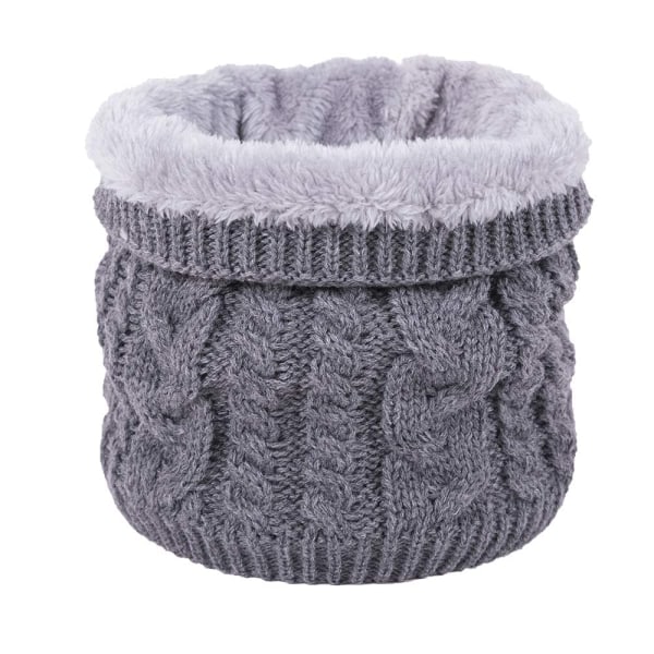 Halsvarmer, halsvarmer, fleece innerfôr, tubeskjerf, halstørkle, sløyfeskjerf, multifunksjonelt skjerf, strikket skjerf, finstrikket, vinter utendørs grey 25cm