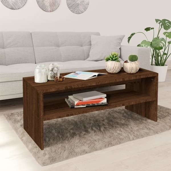 vidaXL Soffbord Brun Ek 100x40x40 cm Konstruerat Trä 15220 Brun