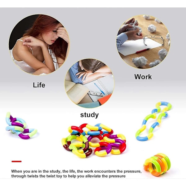 4-pakke Tangle Fidget Legetøj Tangle Fidget Afslapningsterapi Stresslindring Sensorisk Tangl