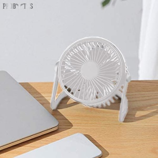 USB bordsfläkt - arbetsrum, kontorsbord, nattduksbord, elegant 360° vertikal svängbar design, tyst borstlös motor, Summer Essential-fläkt（Vit） Beige